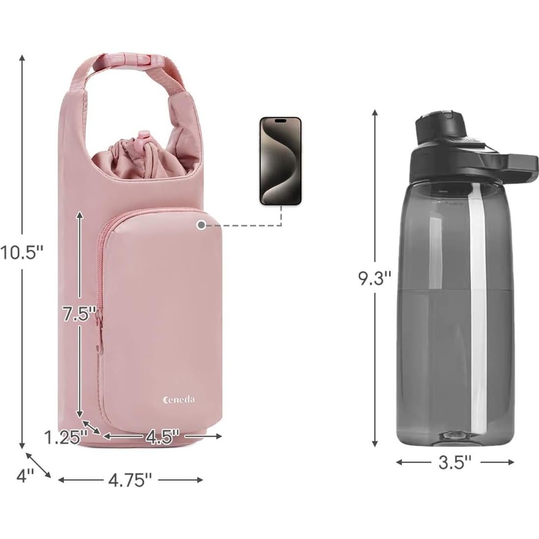 Bolsa Portabotellas de Agua Ceneda Rosa 0.95L 1.18L Aislada