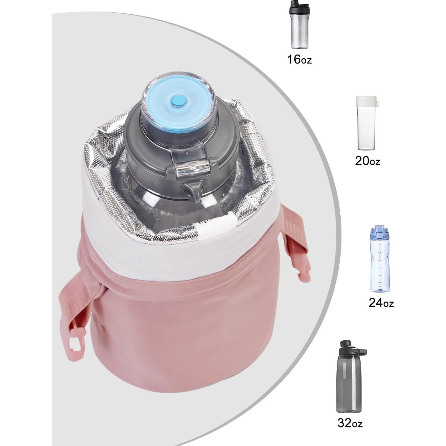 Bolsa Portabotellas de Agua Ceneda Rosa 0.95L 1.18L Aislada