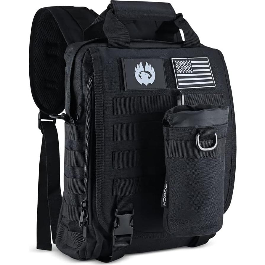 Portabotellas MOLLE TORCH Negro 18cm Ajustable Táctico