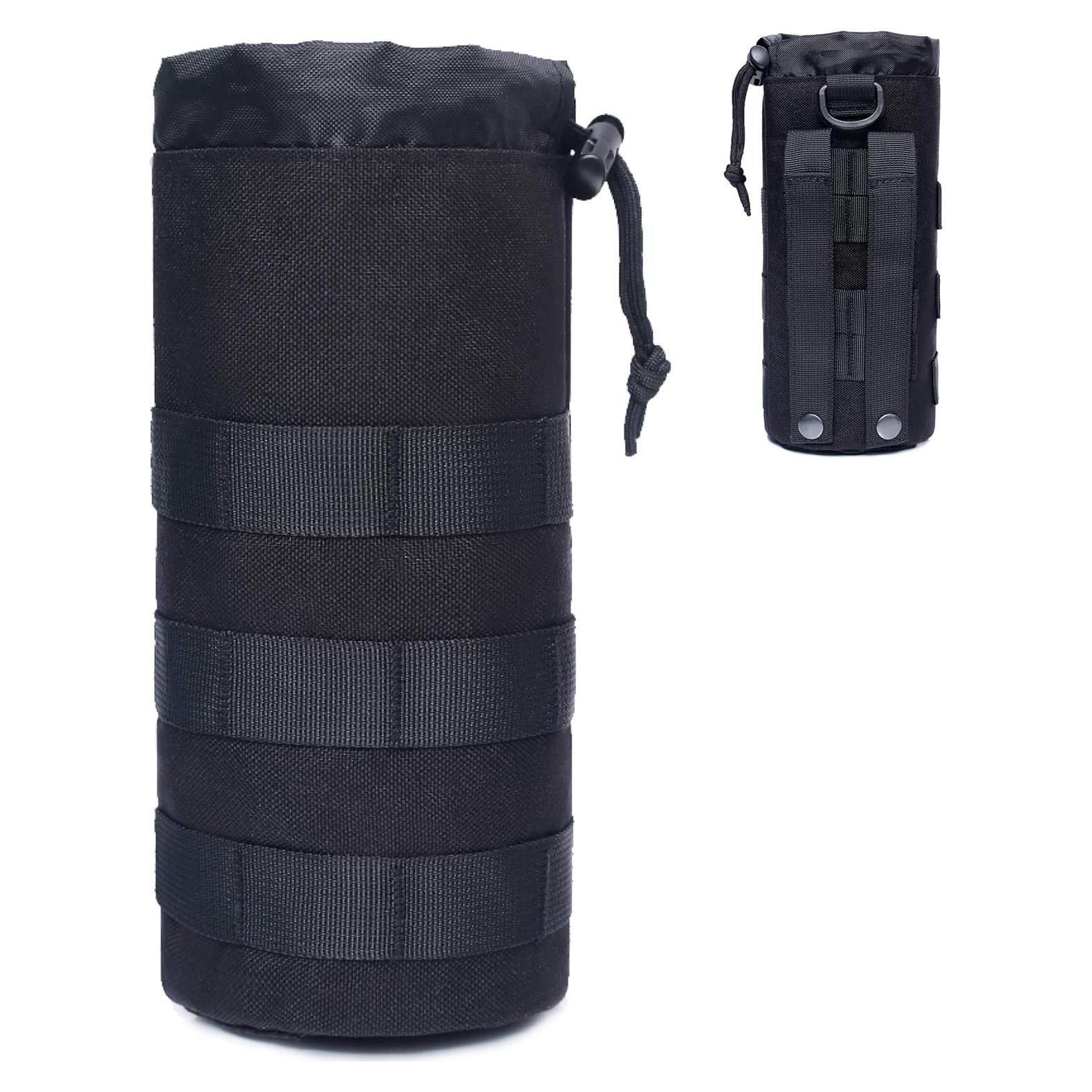 Bolsa Táctica Azarxis para Botella de Agua 10x23 cm Negra