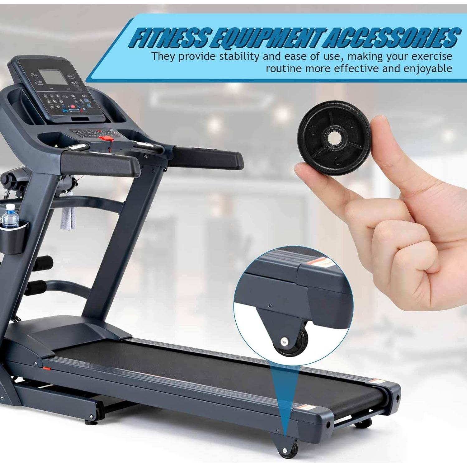 Ruedas de Fitness SOLUSTRE 5cm para Cinta de Correr y Bicicleta