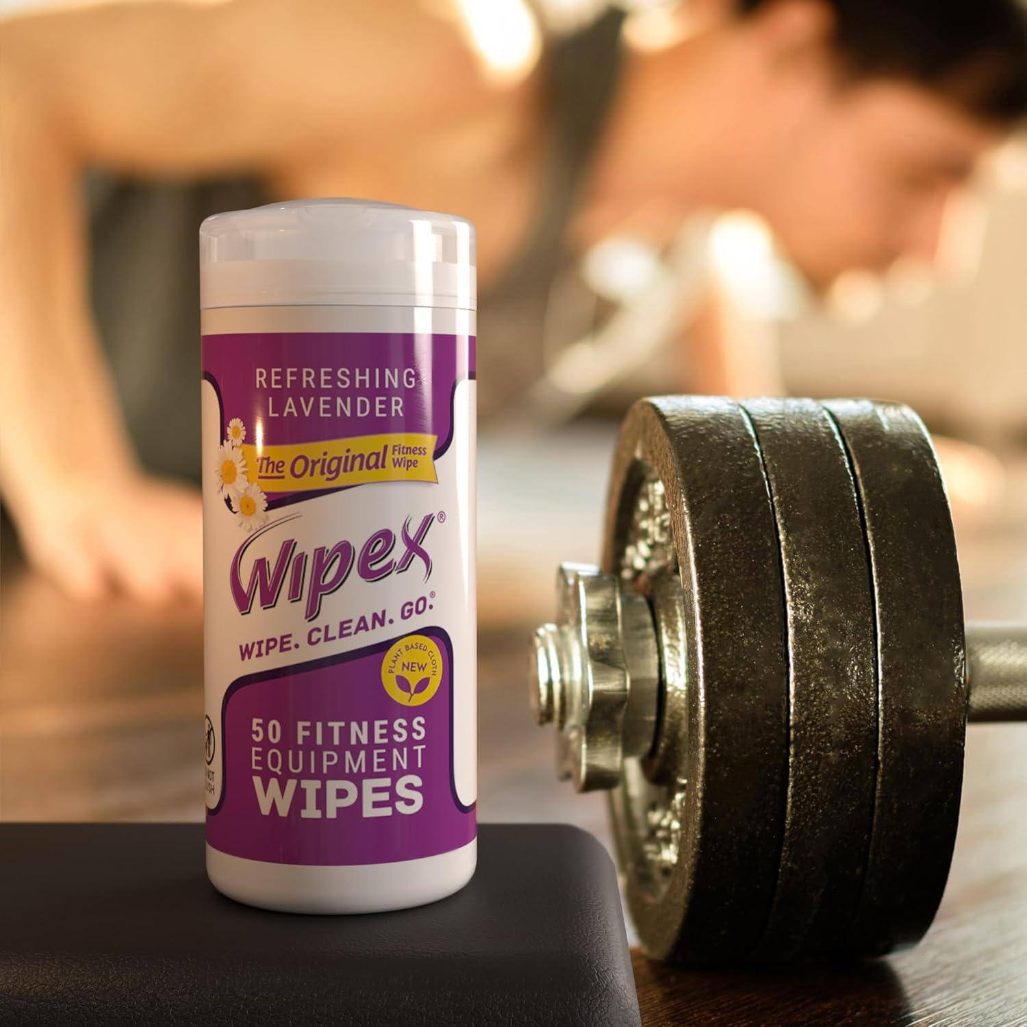Toallitas Wipex para Equipos de Fitness - 50 Unidades Lavanda