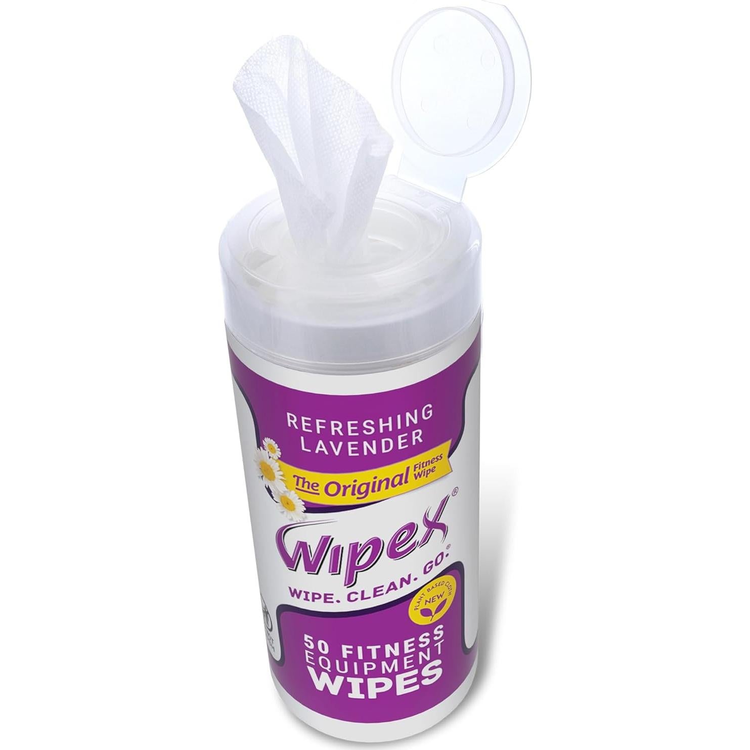 Toallitas Wipex para Equipos de Fitness - 50 Unidades Lavanda