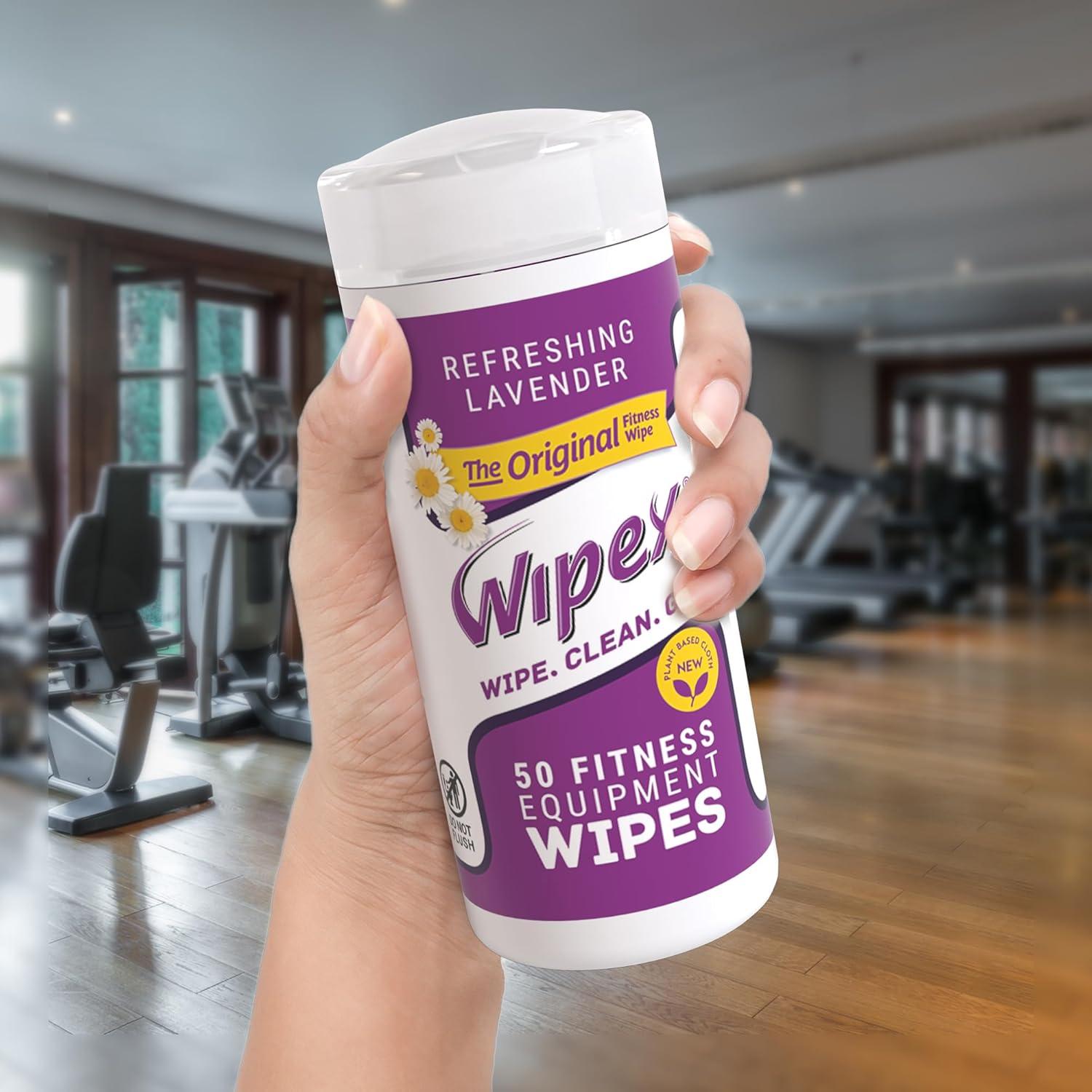 Toallitas Wipex para Equipos de Fitness - 50 Unidades Lavanda