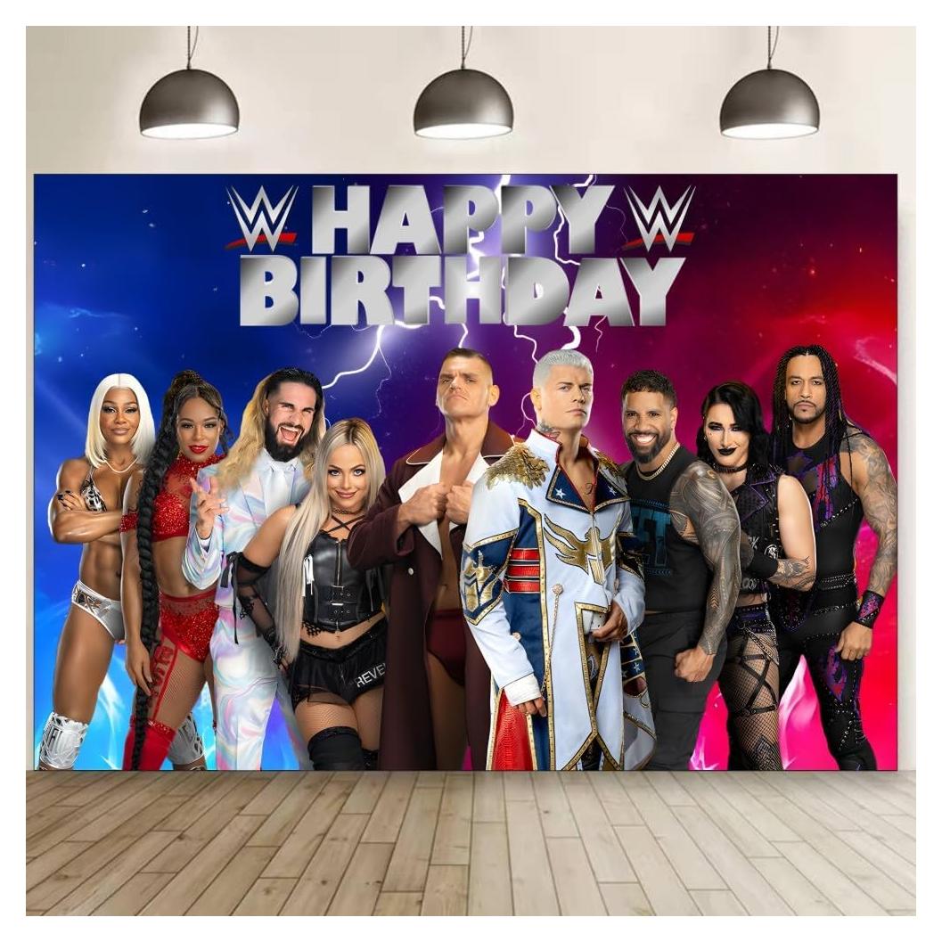 Banner de Cumpleaños Lucha Libre SDONY 1.5x0.9m Decoración