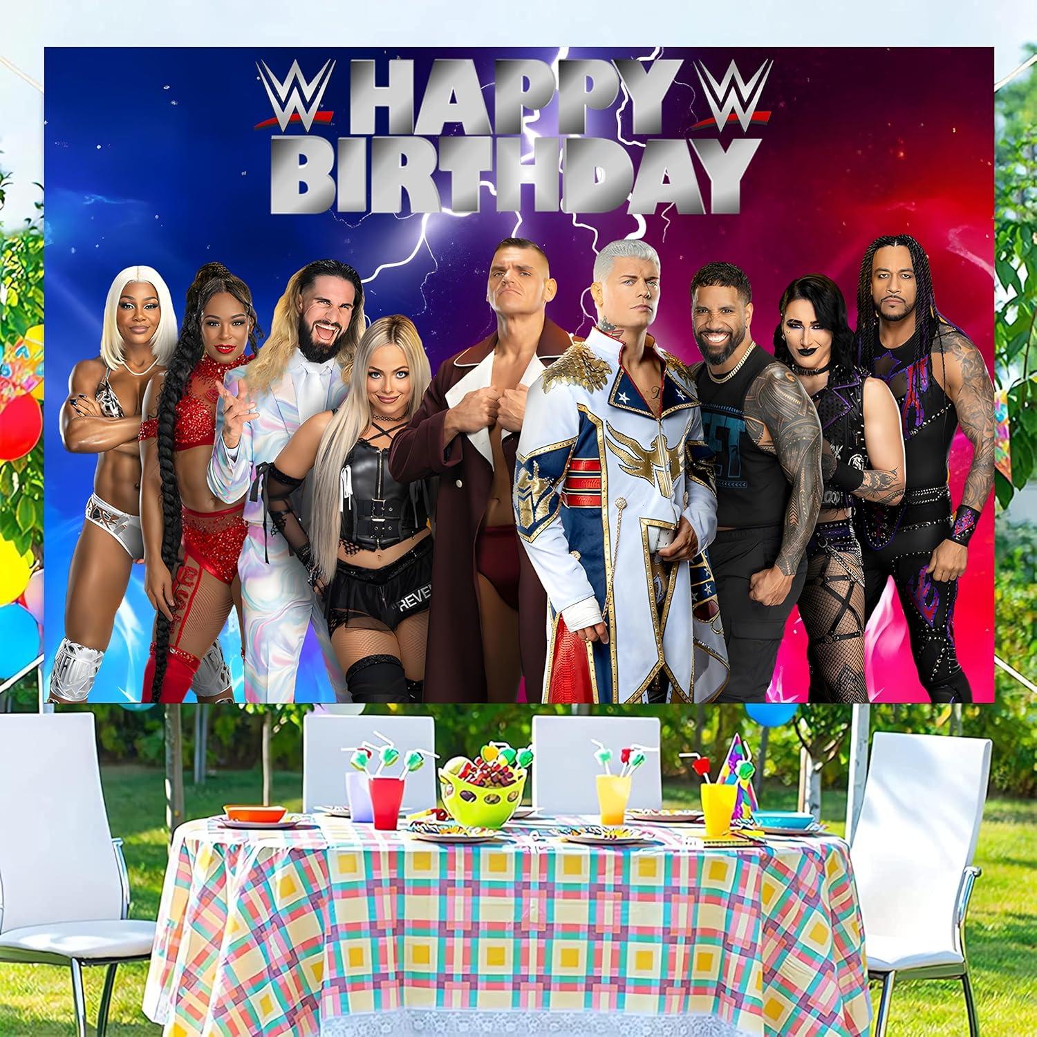 Banner de Cumpleaños Lucha Libre SDONY 1.5x0.9m Decoración