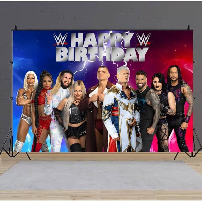 Banner de Cumpleaños Lucha Libre SDONY 1.5x0.9m Decoración