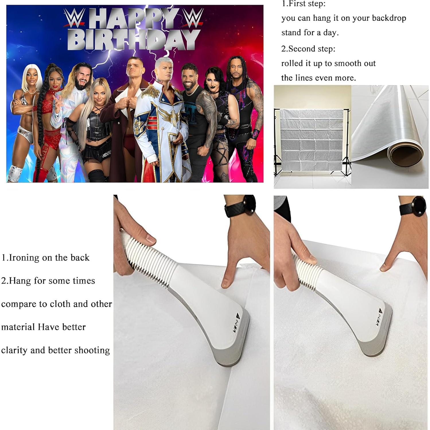 Banner de Cumpleaños Lucha Libre SDONY 1.5x0.9m Decoración