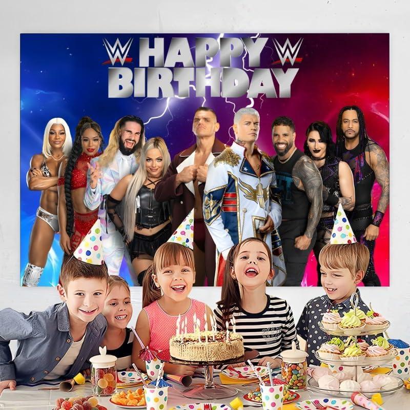 Banner de Cumpleaños Lucha Libre SDONY 1.5x0.9m Decoración