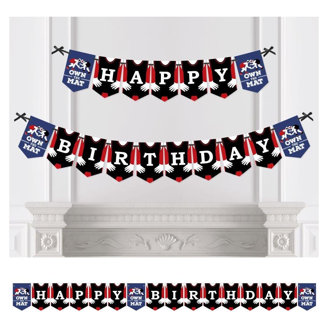 Banderines de Cumpleaños Lucha Gran Punto de Felicidad