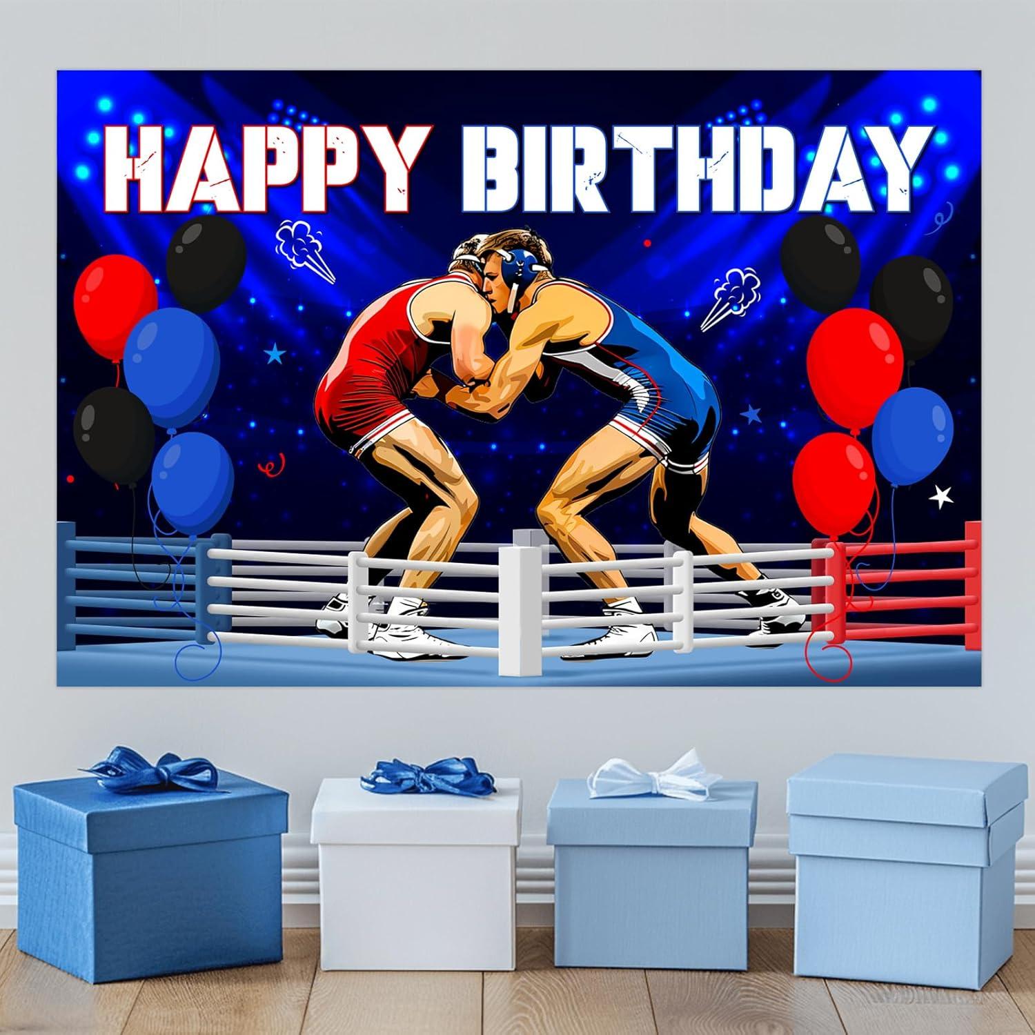 Banner de Lucha Libre 3x1.5m Vinilo SHADOAMP para Cumpleaños