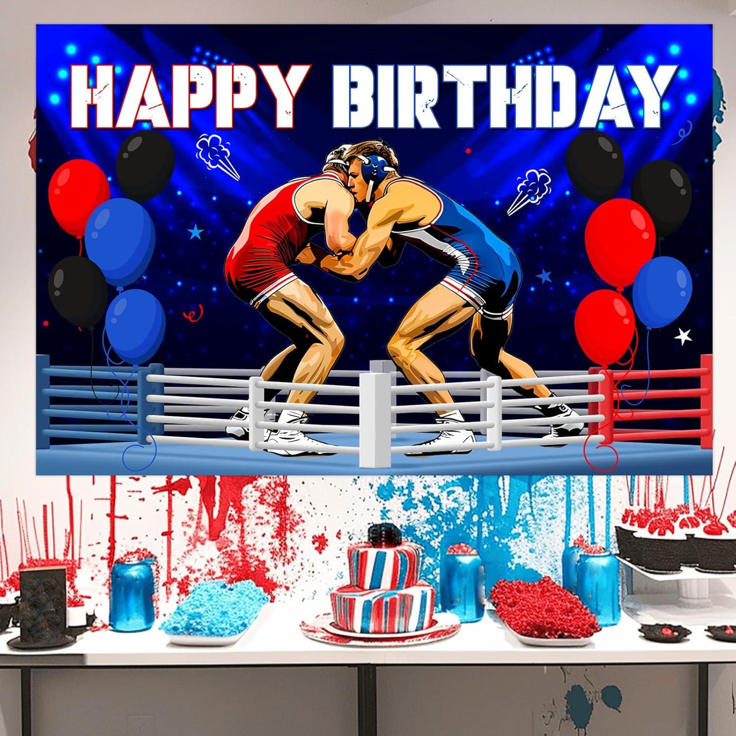 Banner de Lucha Libre 3x1.5m Vinilo SHADOAMP para Cumpleaños