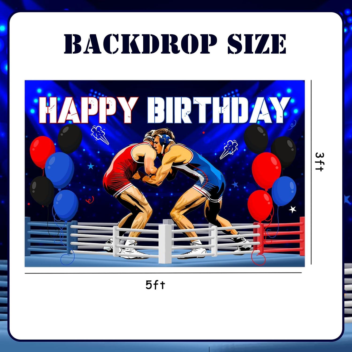 Banner de Lucha Libre 3x1.5m Vinilo SHADOAMP para Cumpleaños