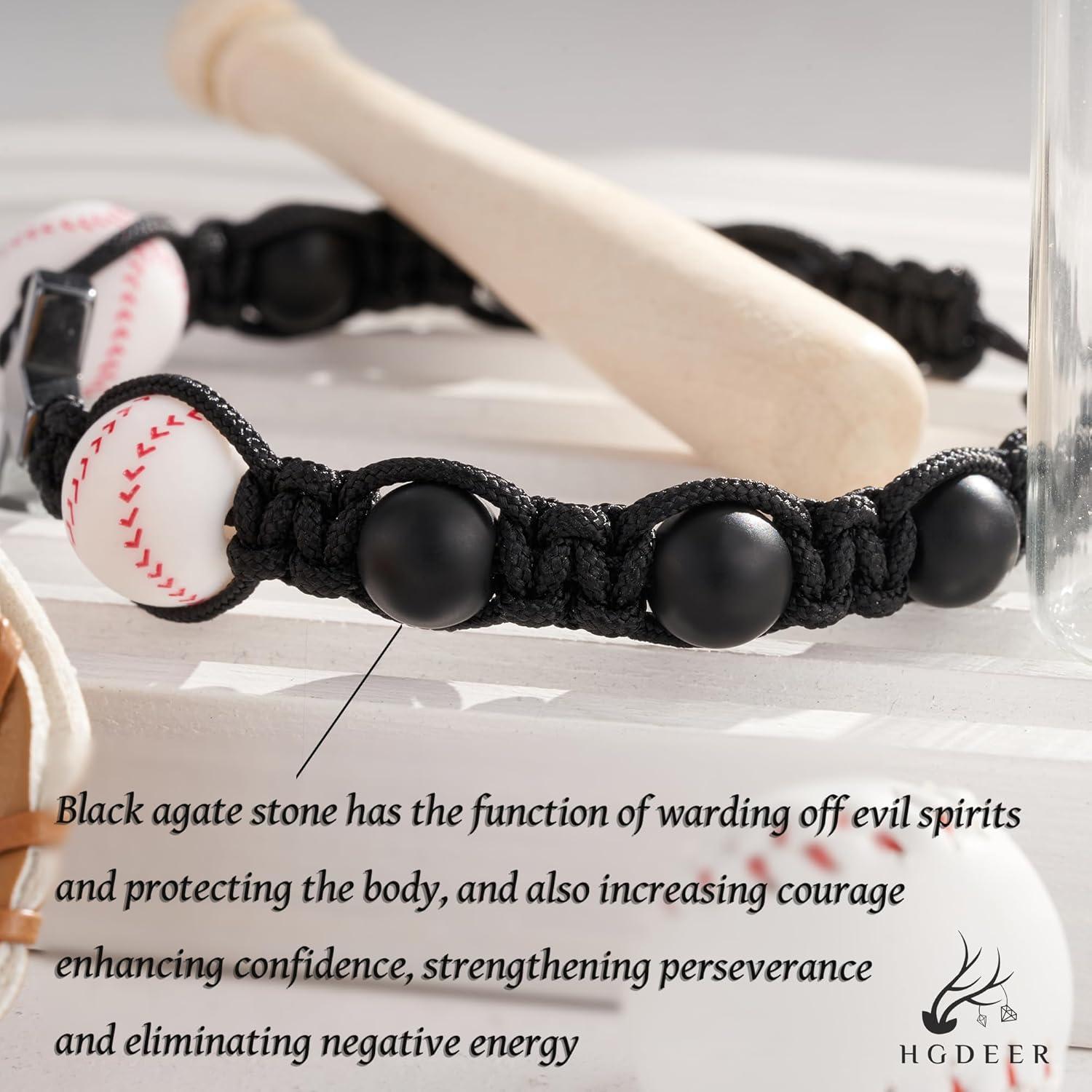 Pulsera de Cruz de Béisbol HGDEER Ajustable para Niños