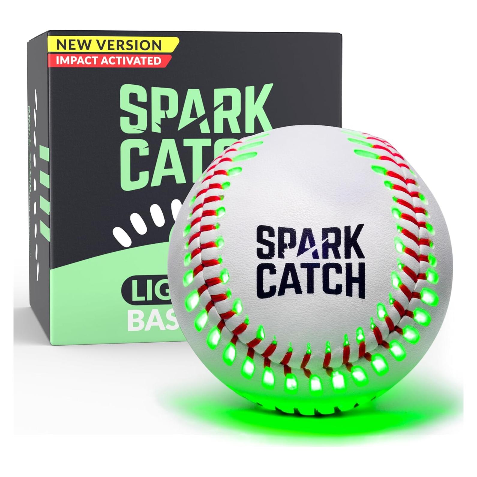 Pelota de Béisbol Iluminada SPARK CATCH Verde Neón 30.48 cm