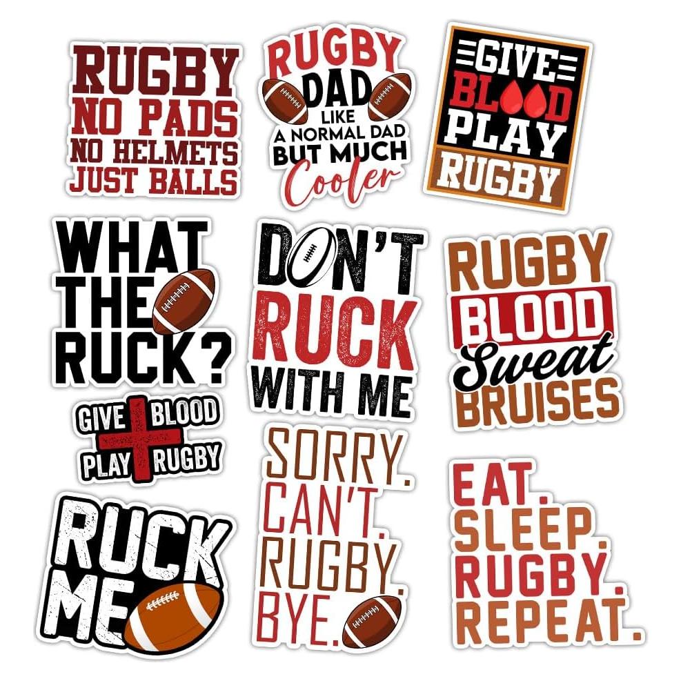 Calcomanías de Rugby ULTRAVUTT 3x3 cm Multicolor - 10 Piezas