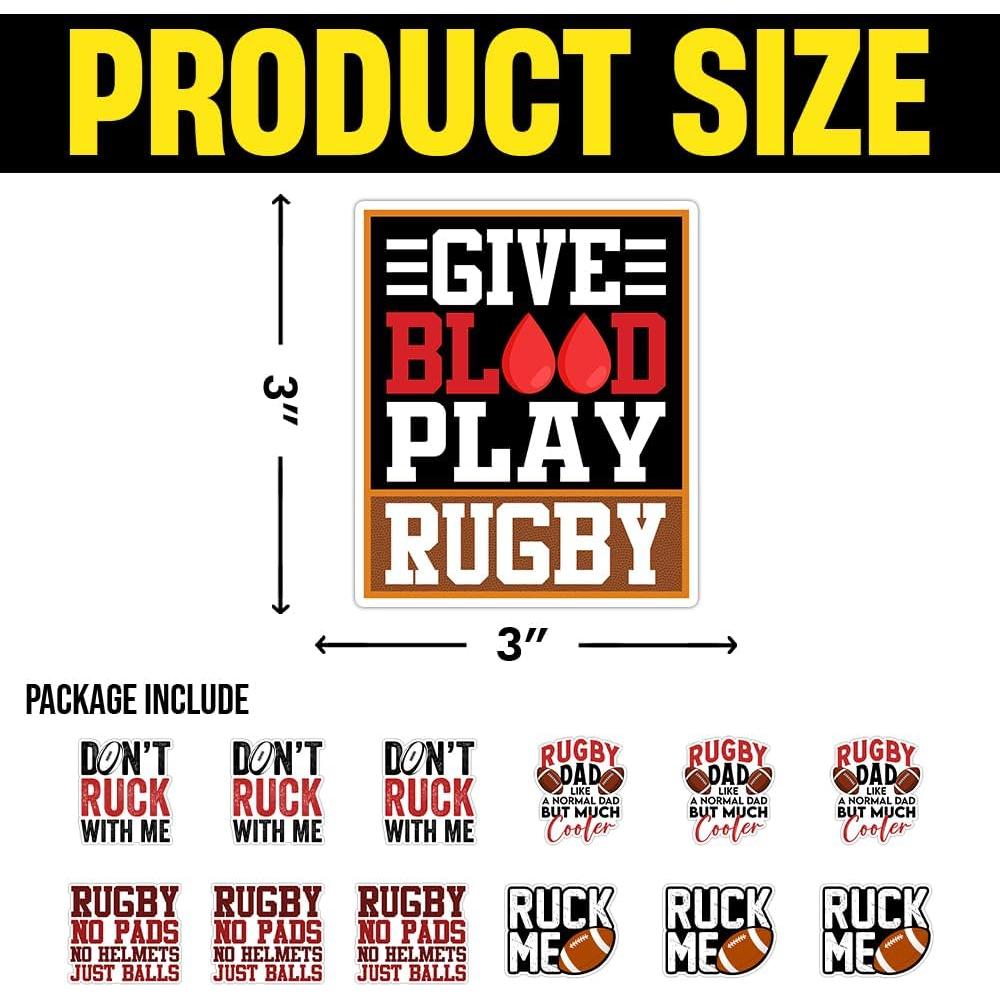Calcomanías de Rugby ULTRAVUTT 3x3 cm Multicolor - 10 Piezas