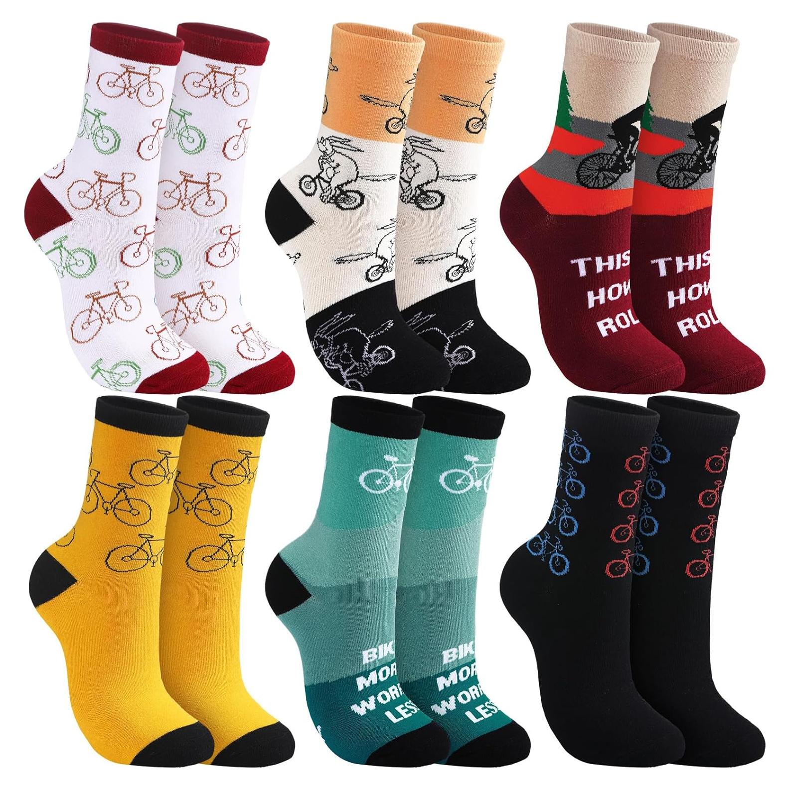 6 Pares de Calcetines de Ciclismo Zoooyawn para Hombres y Mujeres