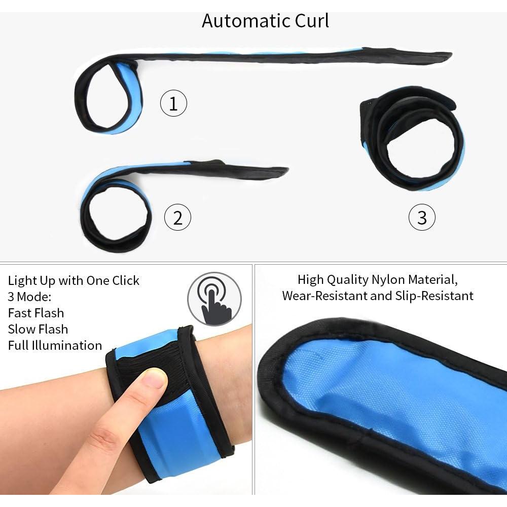 Pulseras Slap LED ESONSTYLE 6 Pcs para Seguridad Nocturna