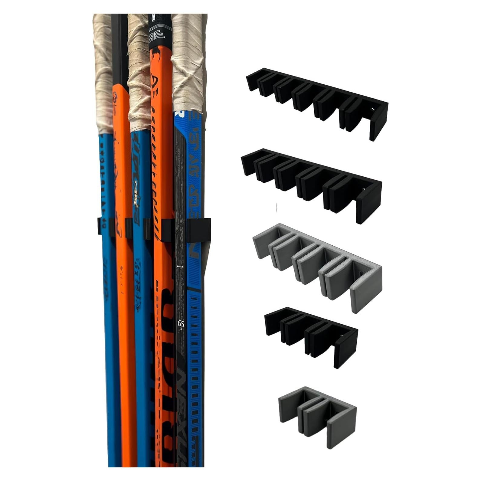 Soporte de Pared para 6 Palos de Hockey Bold Print Labs Negro