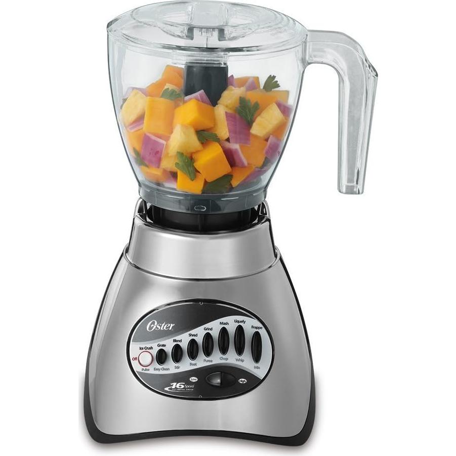 Licuadora Oster 16 Velocidades con Picadora y Jarra de Vidrio