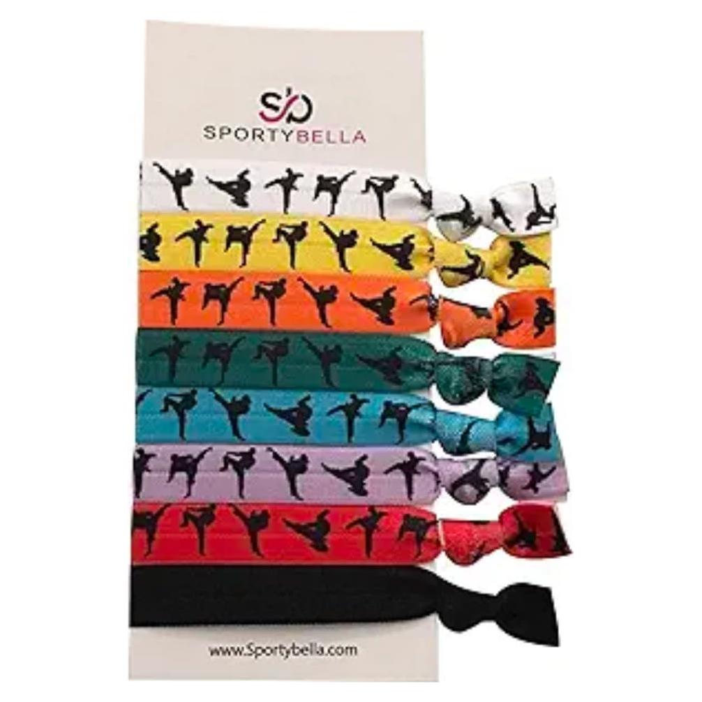 Lazos de Pelo Multicolores Sportybella para Karate - 8 Piezas