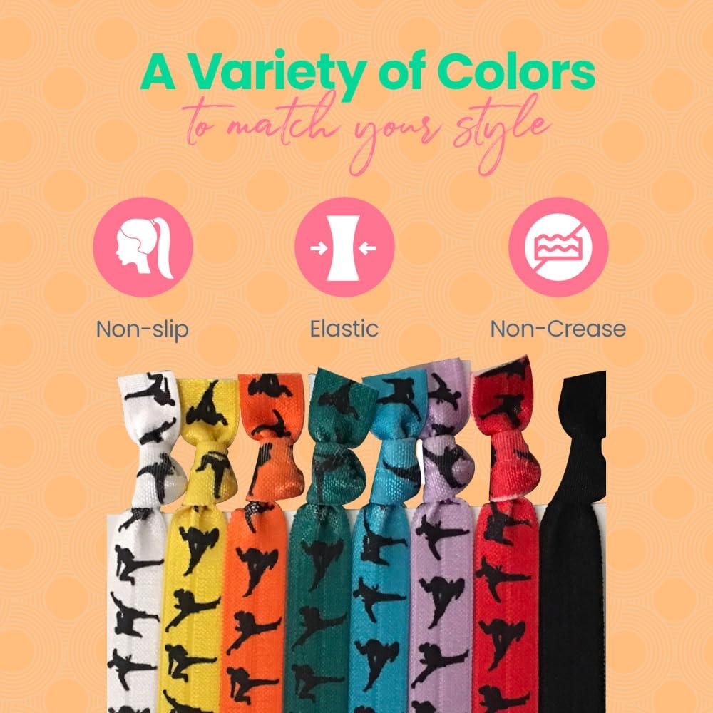 Lazos de Pelo Multicolores Sportybella para Karate - 8 Piezas
