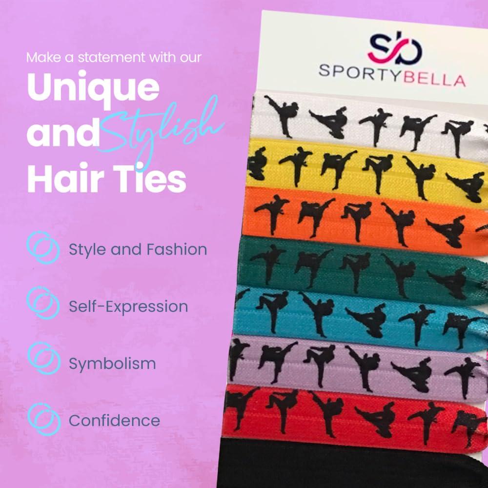 Lazos de Pelo Multicolores Sportybella para Karate - 8 Piezas