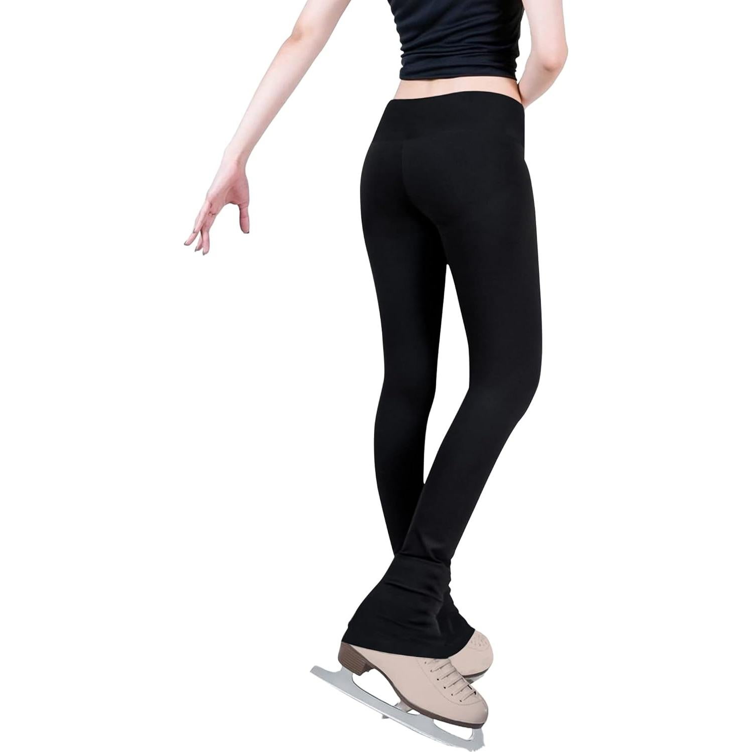 Pantalones de Patinaje sobre Hielo Niñas Negros Cintura Alta 5-6 Años