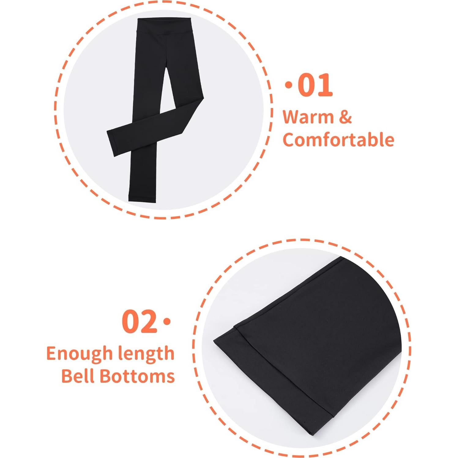 Pantalones de Patinaje sobre Hielo Niñas Negros Cintura Alta 5-6 Años