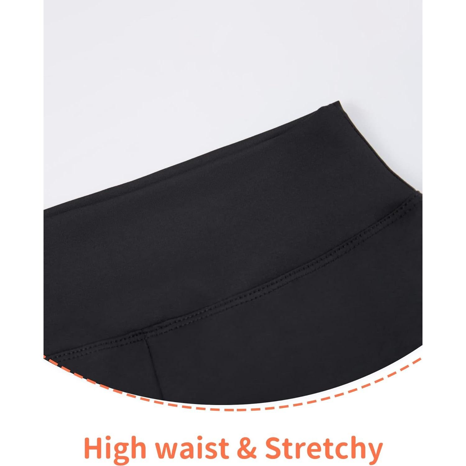 Pantalones de Patinaje sobre Hielo Niñas Negros Cintura Alta 5-6 Años