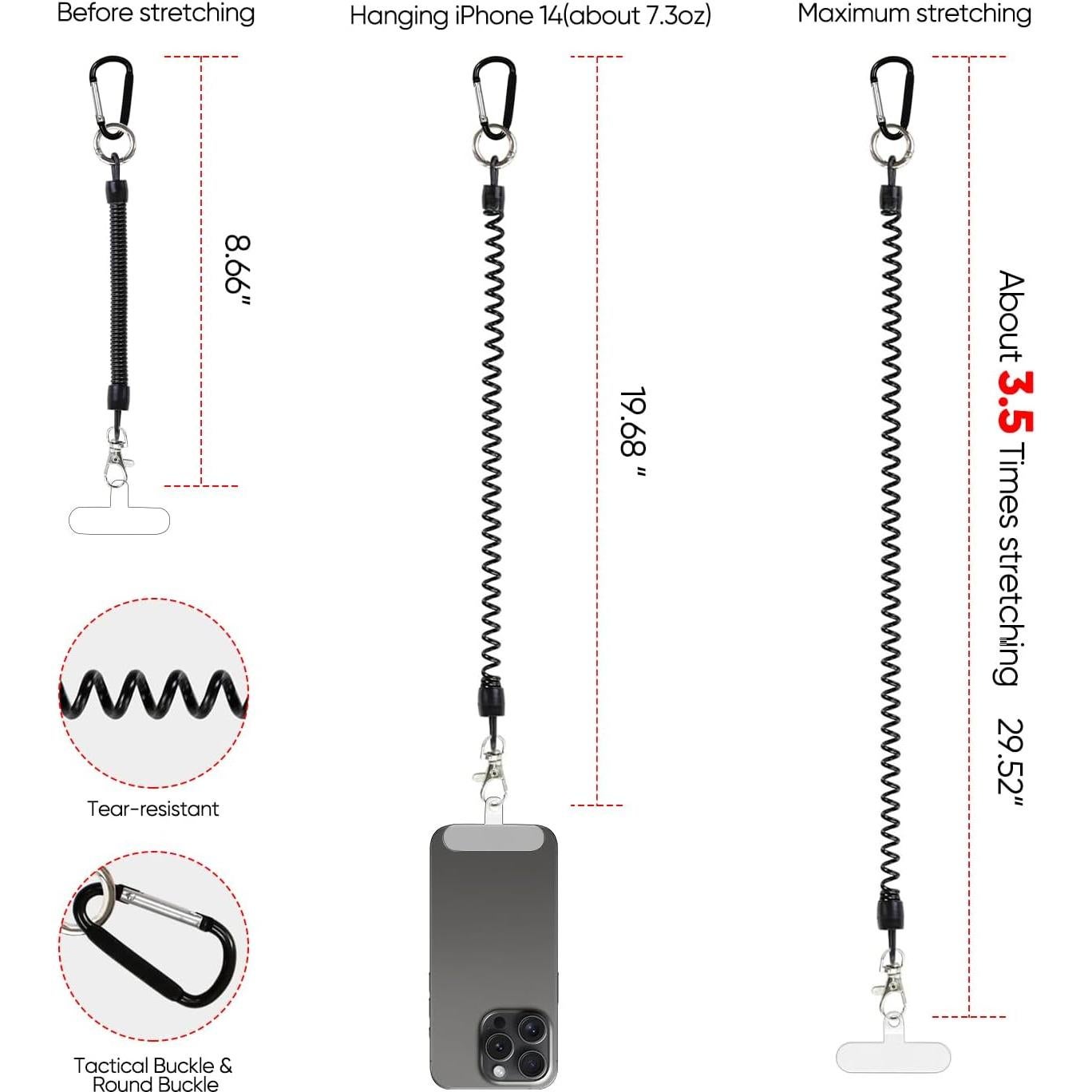 Lanyard para Teléfono JingRoom - 2 Correas Antirrobo Negro