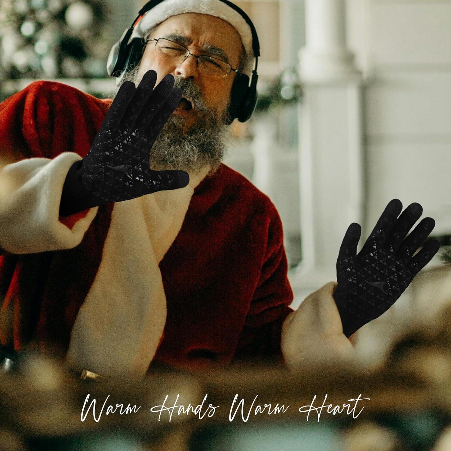 Guantes de Invierno Achiou Táctiles Unisex Negros Térmicos