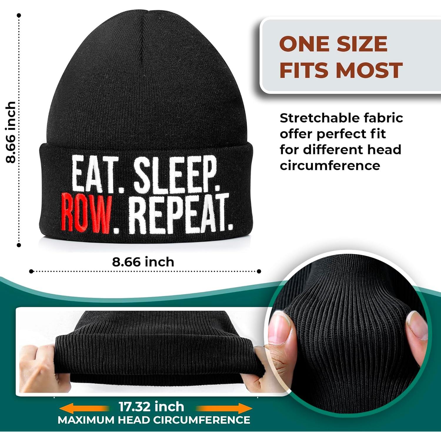 Gorro de Remo VELENTI para Hombres - Invierno Bordado Negro