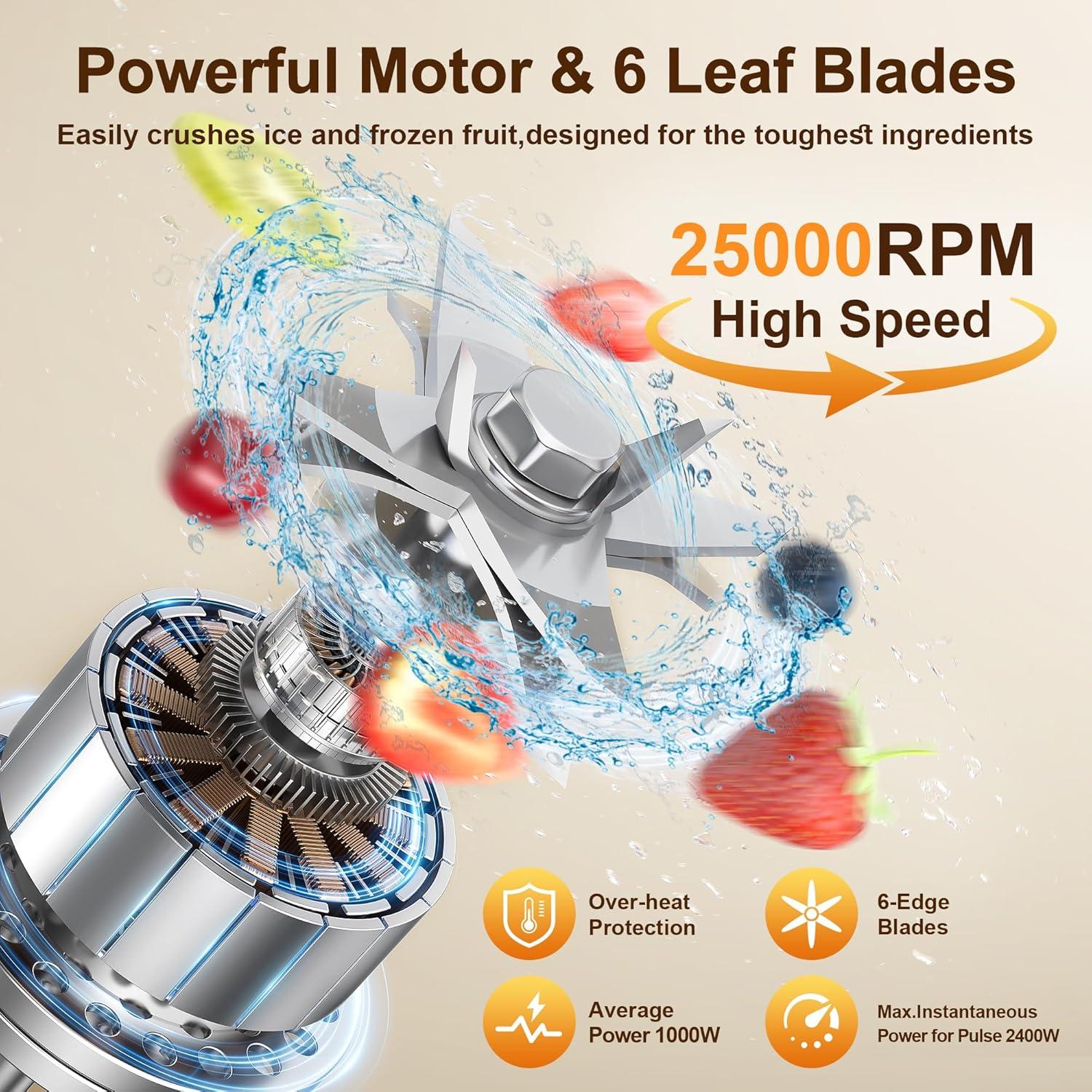 Mezclador PRASKY 2400W 2L 25000RPM Libre de BPA Gris