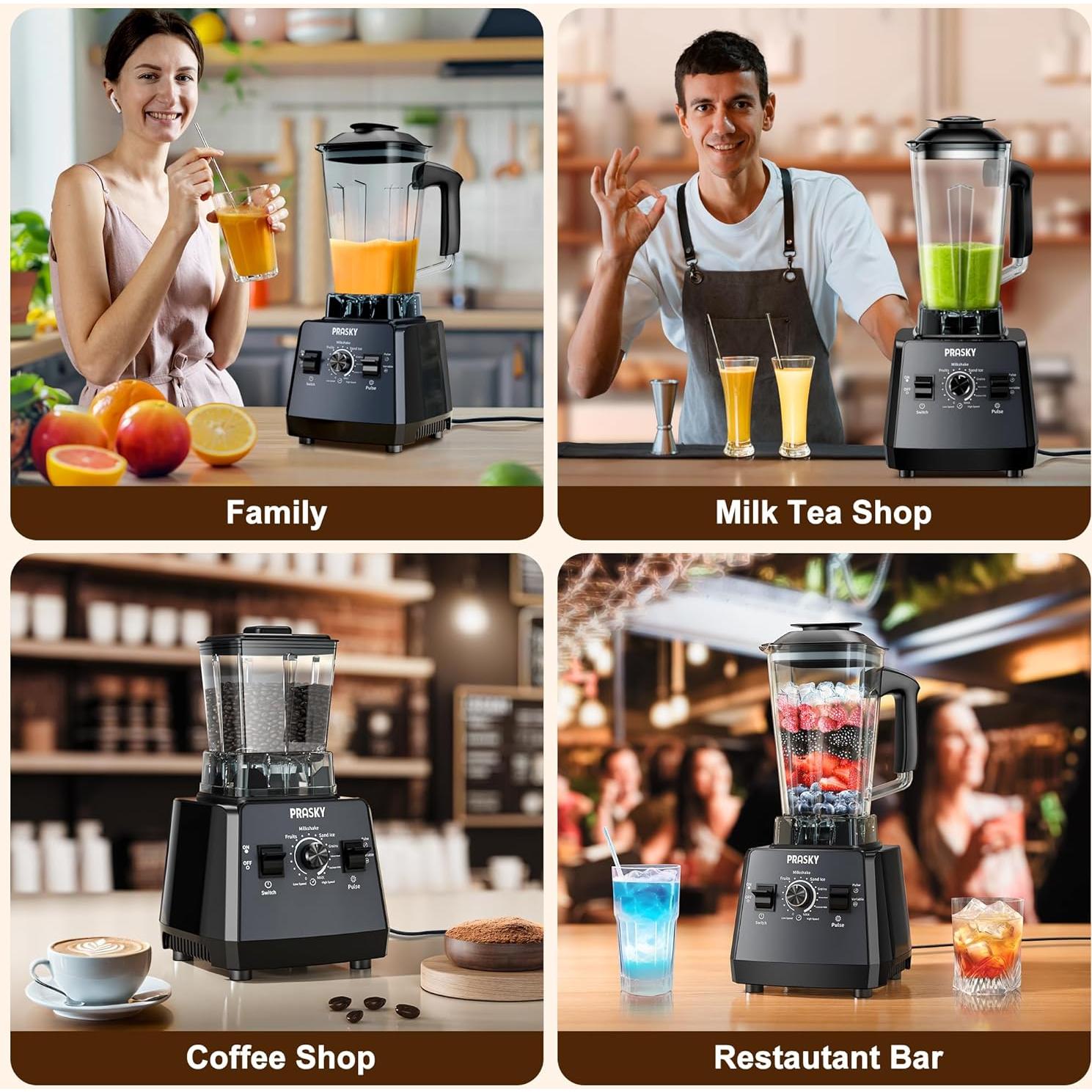 Mezclador PRASKY 2400W 2L 25000RPM Libre de BPA Gris