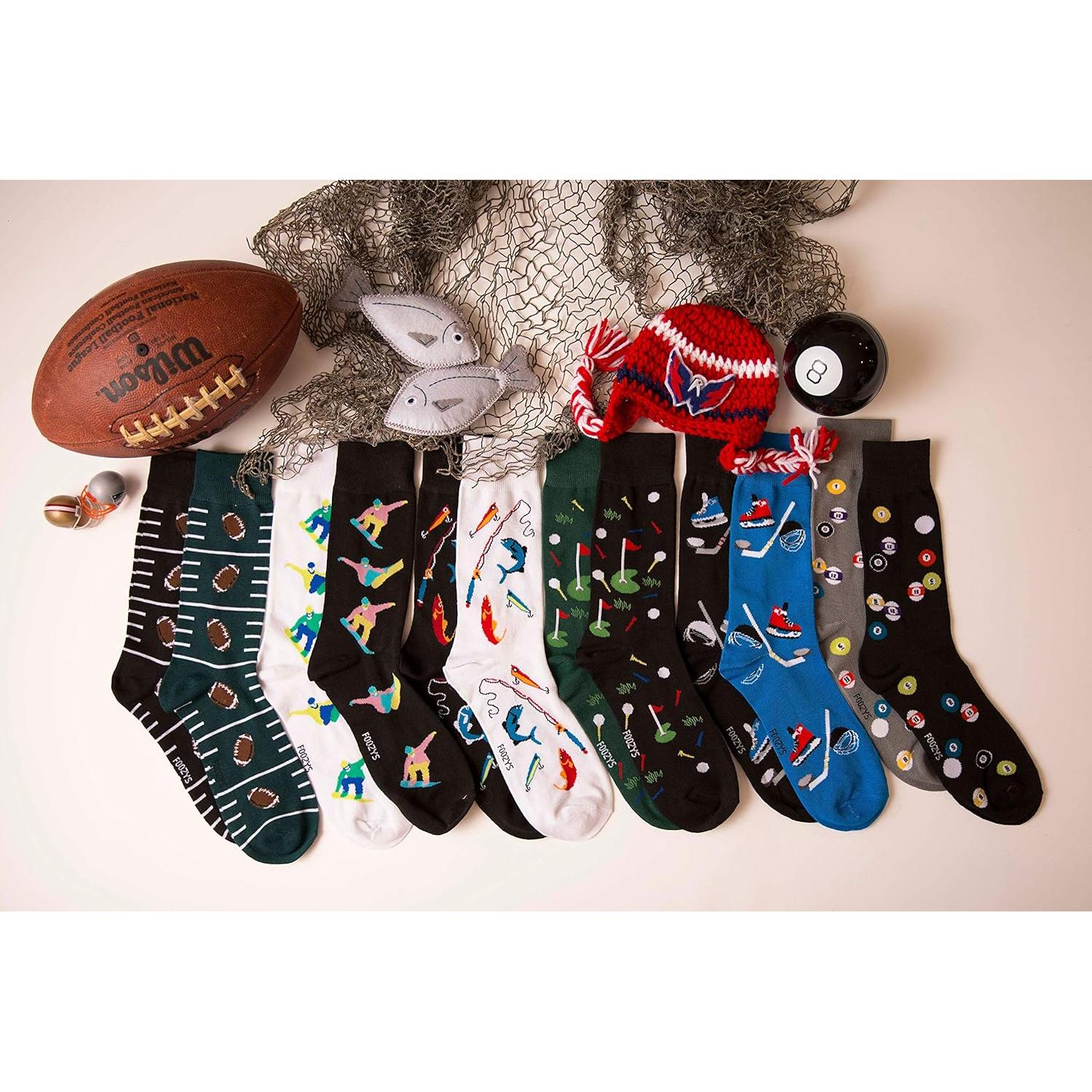 Calcetines Crew Foozys para Hombres - 2 Pares, Talla 4-10