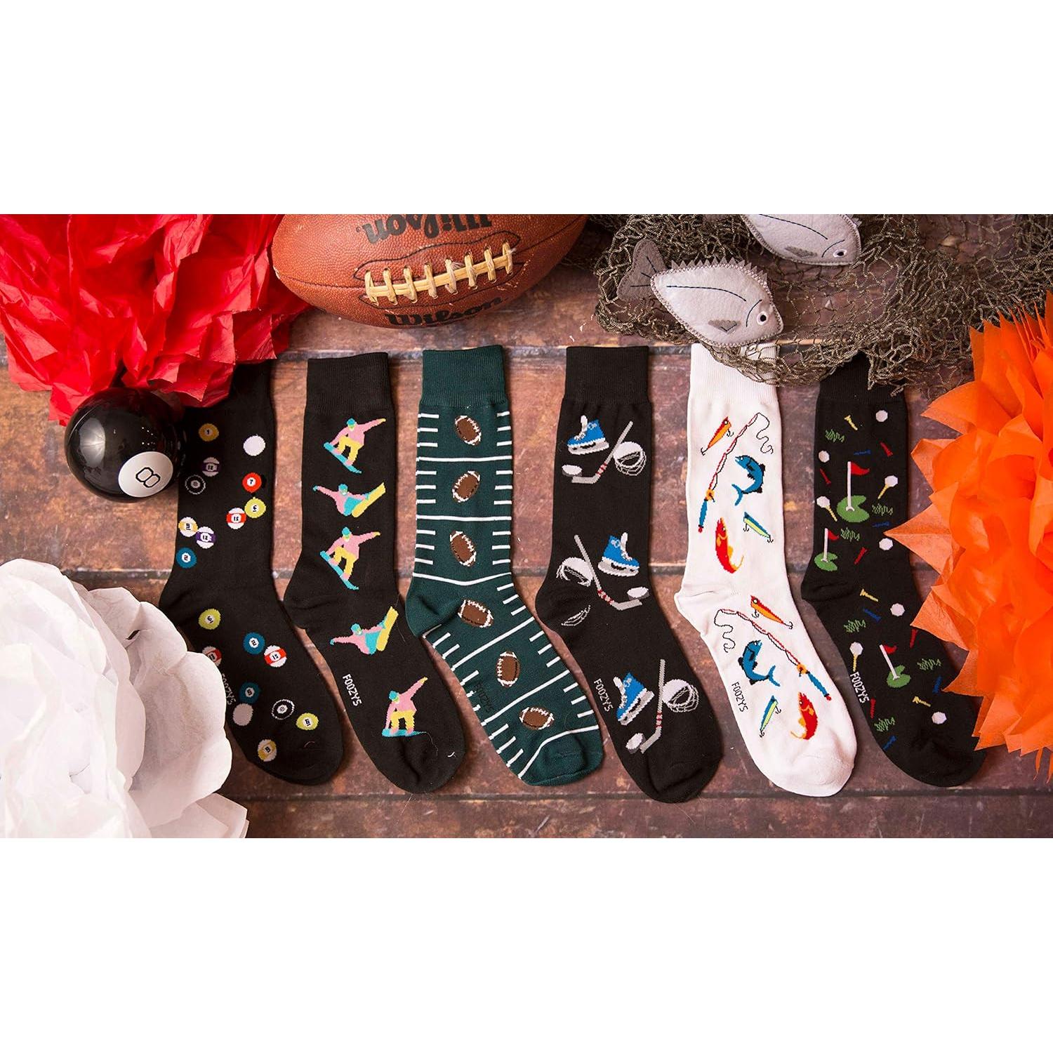 Calcetines Crew Foozys para Hombres - 2 Pares, Talla 4-10