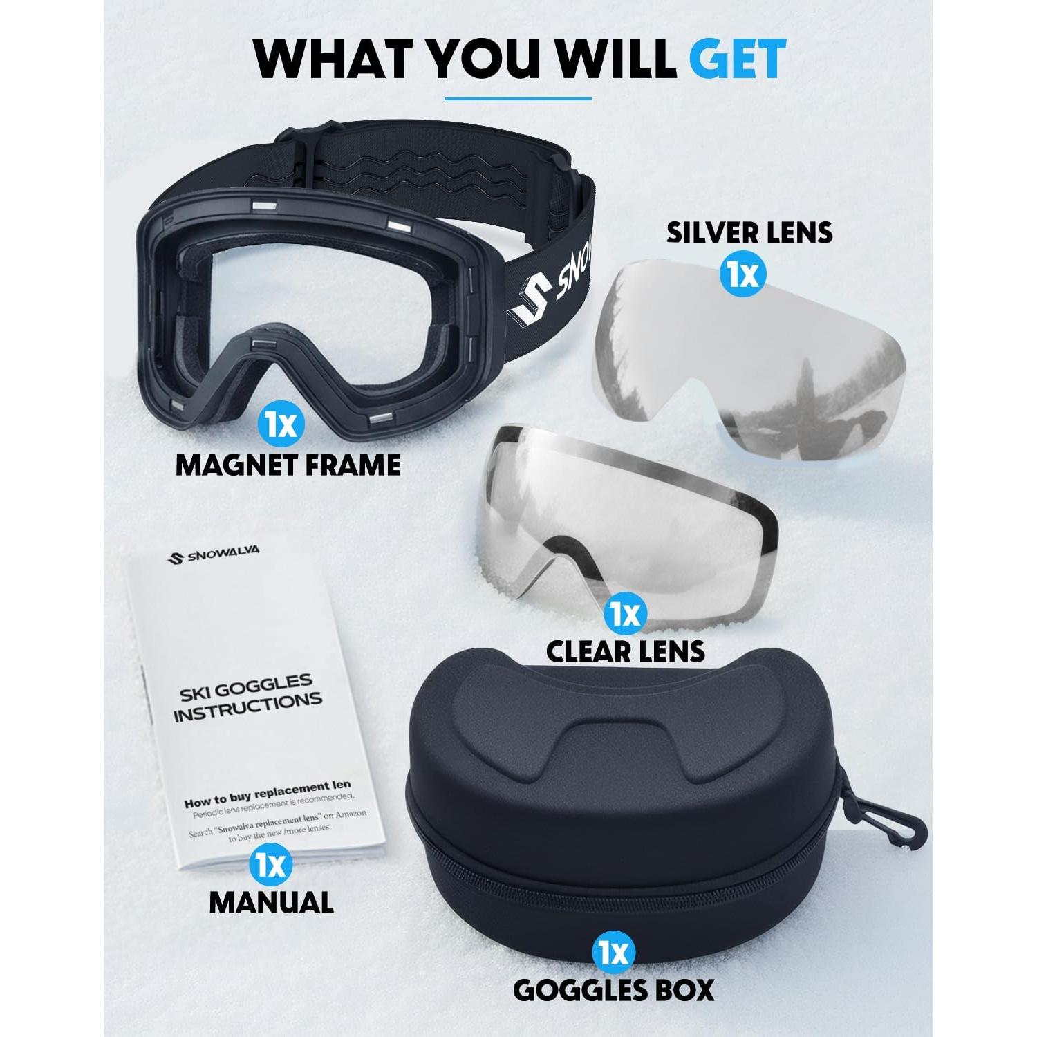 Gafas de Esquí SNOWALVA Ver.2 UV400 Antivaho para Adultos