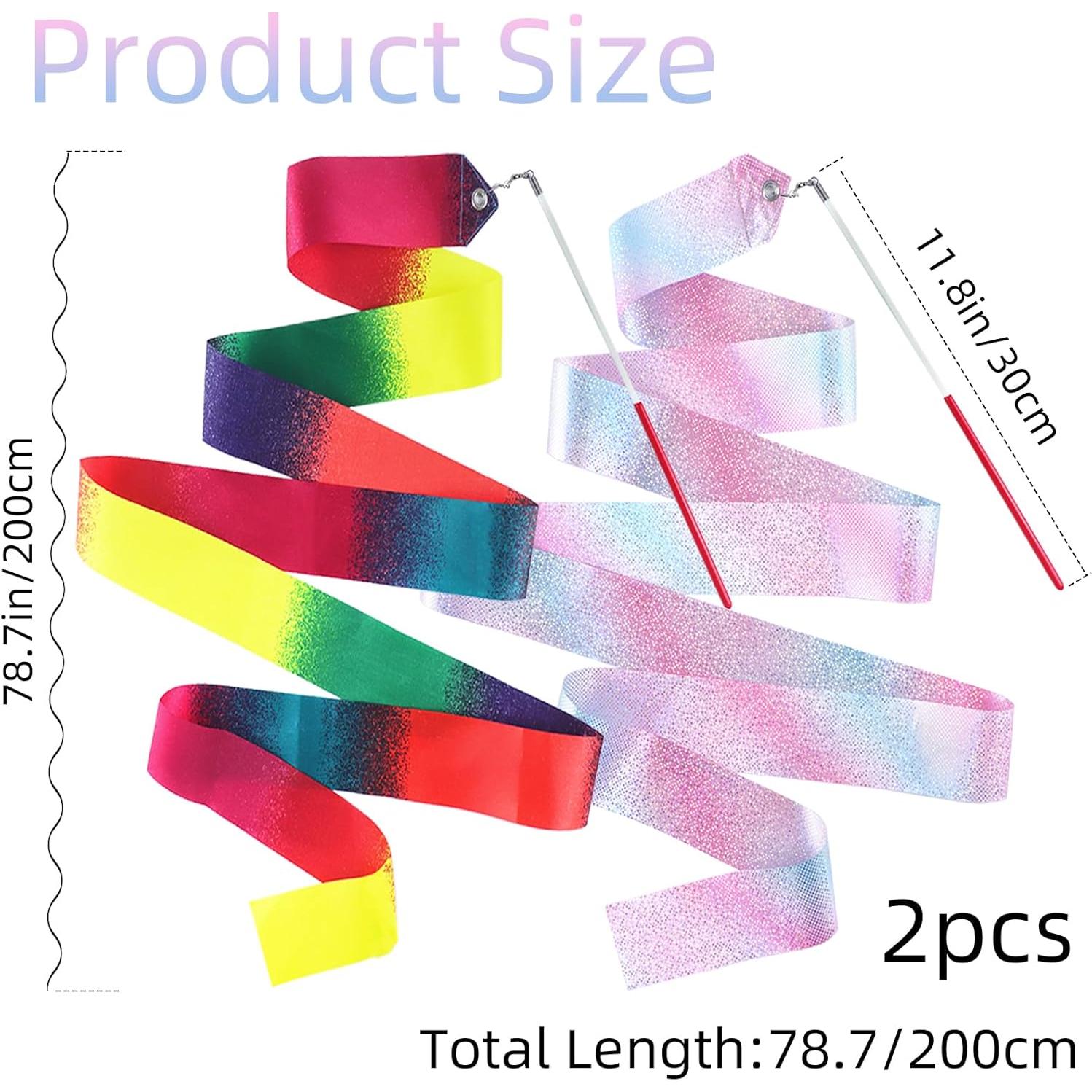 Juego de 2 Cintas de Danza TKYZMS 200 cm con Estrellas Brillantes