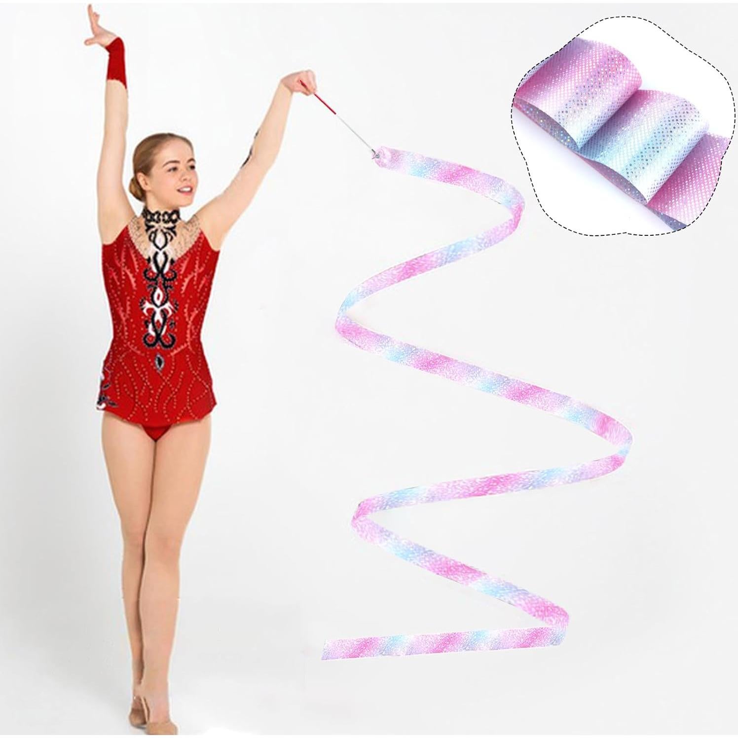 Juego de 2 Cintas de Danza TKYZMS 200 cm con Estrellas Brillantes