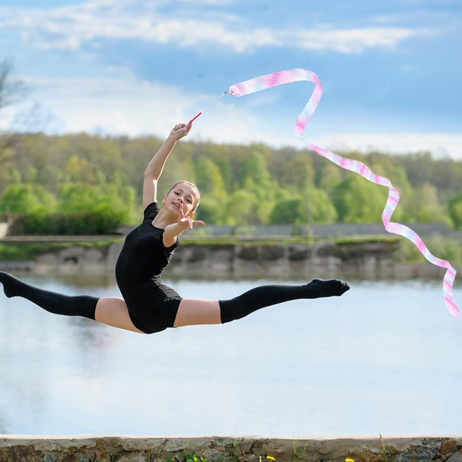 Juego de 2 Cintas de Danza TKYZMS 200 cm con Estrellas Brillantes