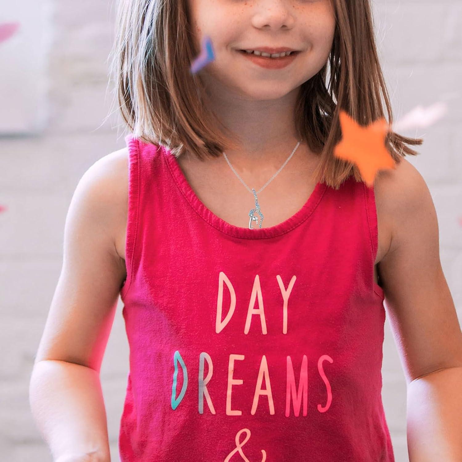 Collar de Gimnasia para Niñas Sumfan con Cristales Arcoíris