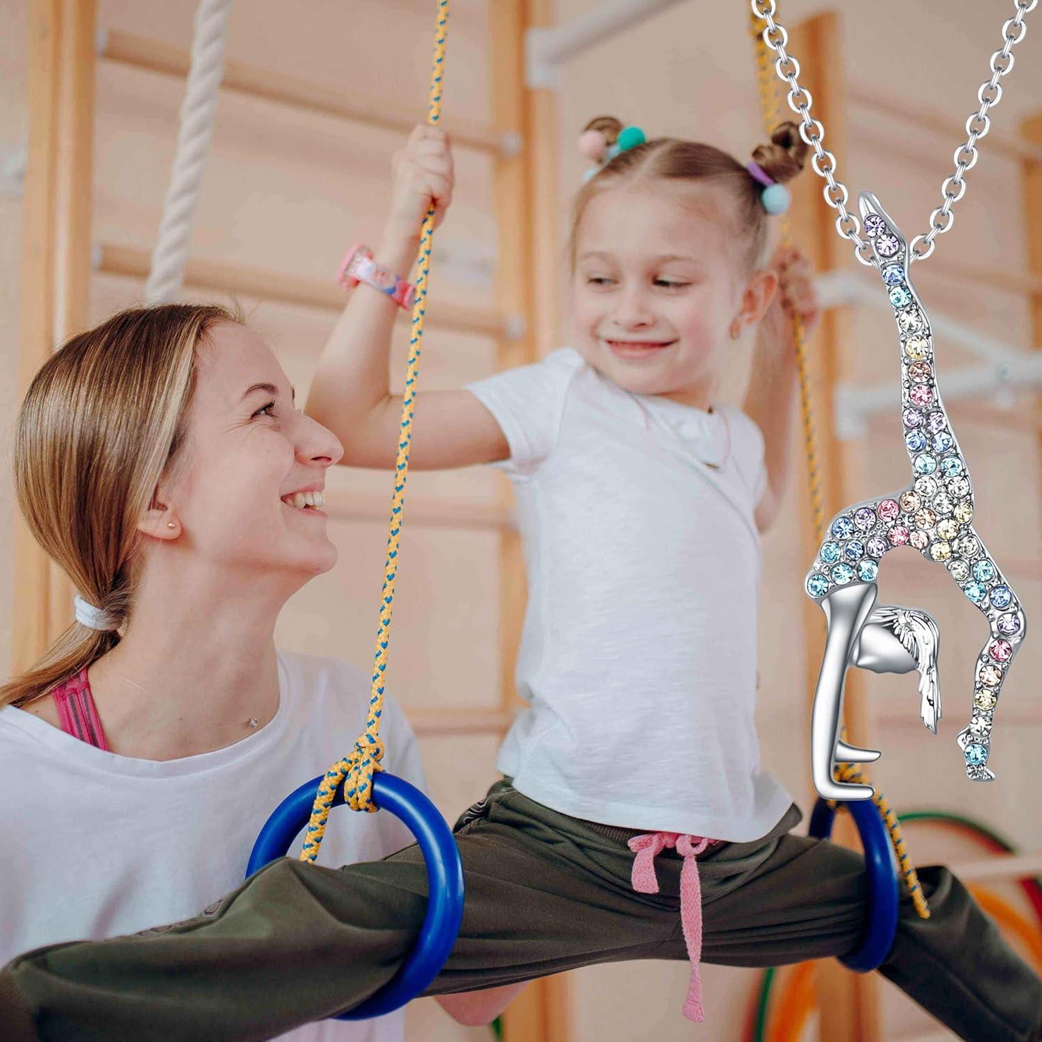 Collar de Gimnasia para Niñas Sumfan con Cristales Arcoíris