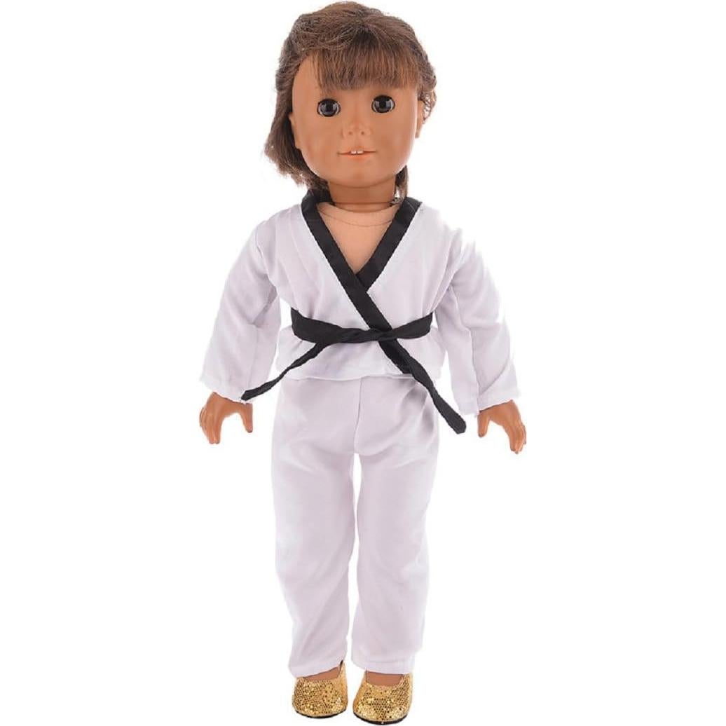 Ropa de Muñeca 18 Pulgadas Karate Blanco Lidianzhi - Incluye Blusa, Pantalones y 5 Cinturones