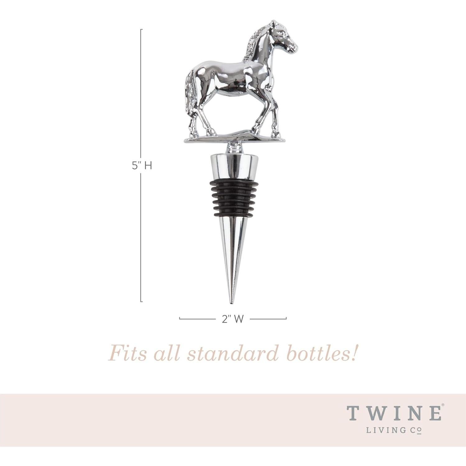 Tapón de Vino Twine Derby Caballo Metal Plata 80g