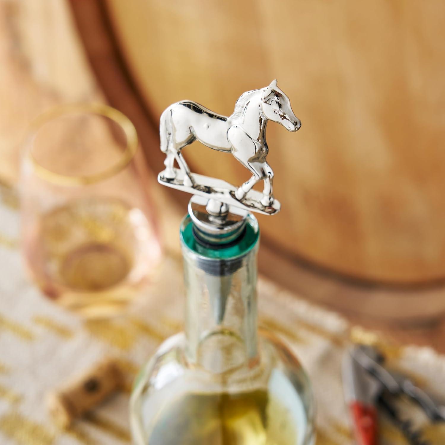 Tapón de Vino Twine Derby Caballo Metal Plata 80g