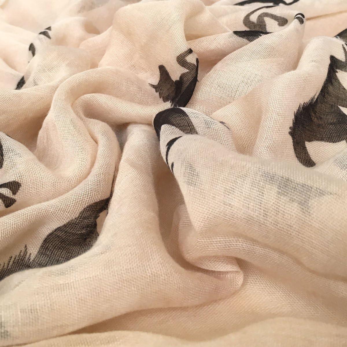 Bufanda de Moda E-Clover para Mujeres 180x80cm Estampado Animal