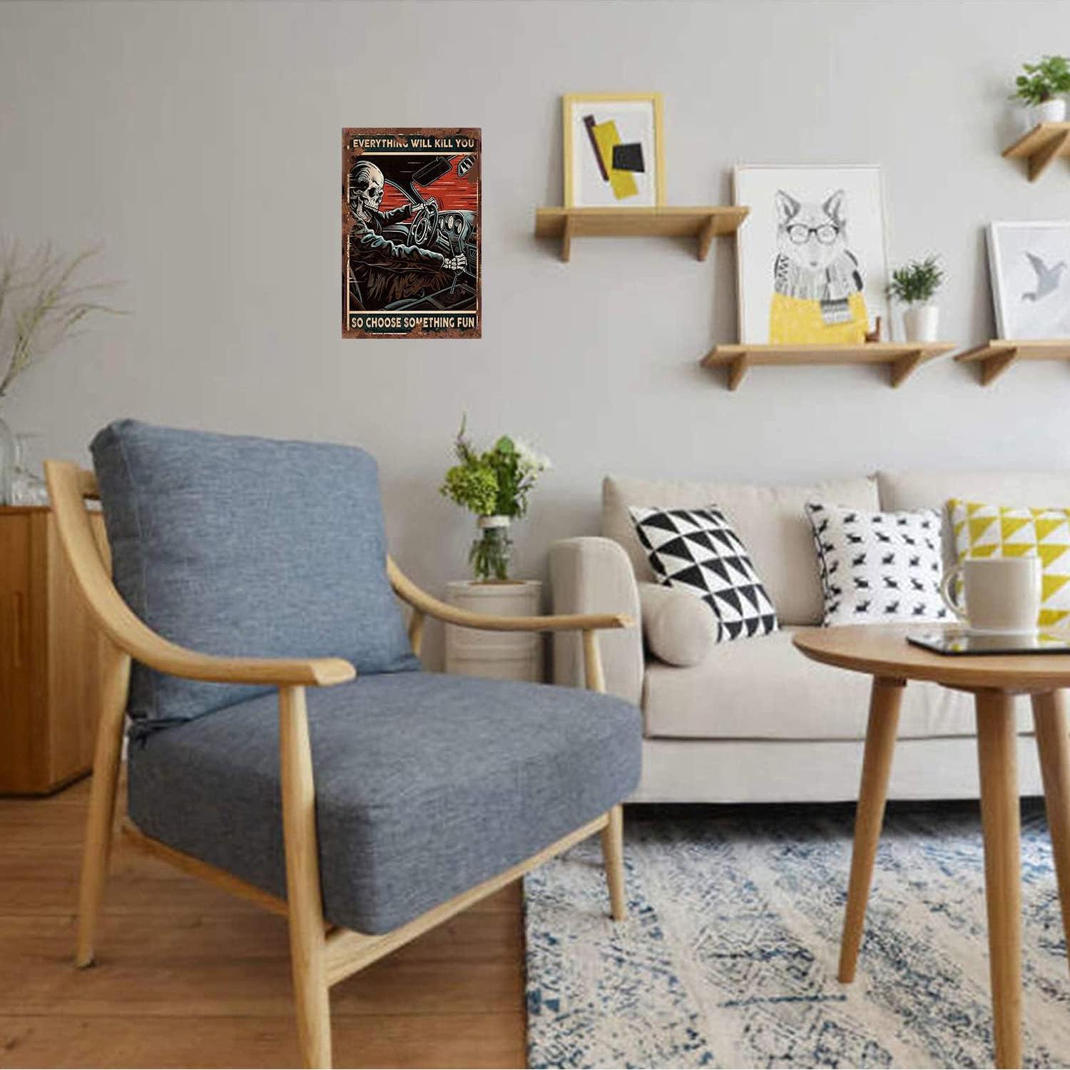 Cartel de Metal Vintage Esqueleto de Carreras Ainbash 30x20 cm