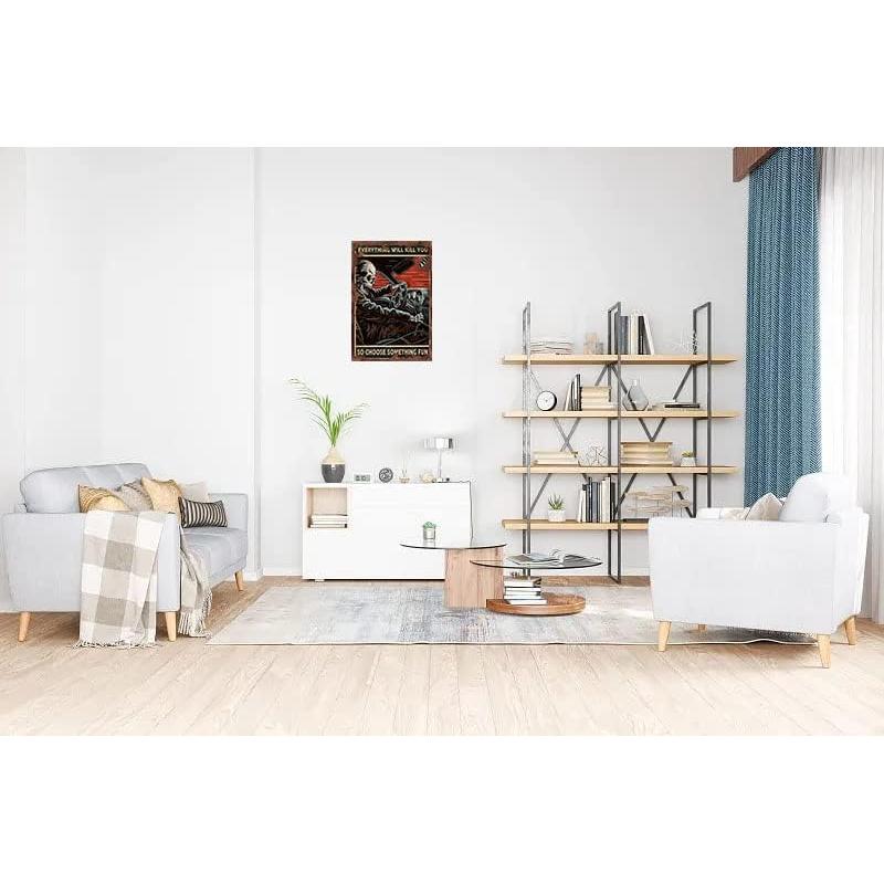 Cartel de Metal Vintage Esqueleto de Carreras Ainbash 30x20 cm